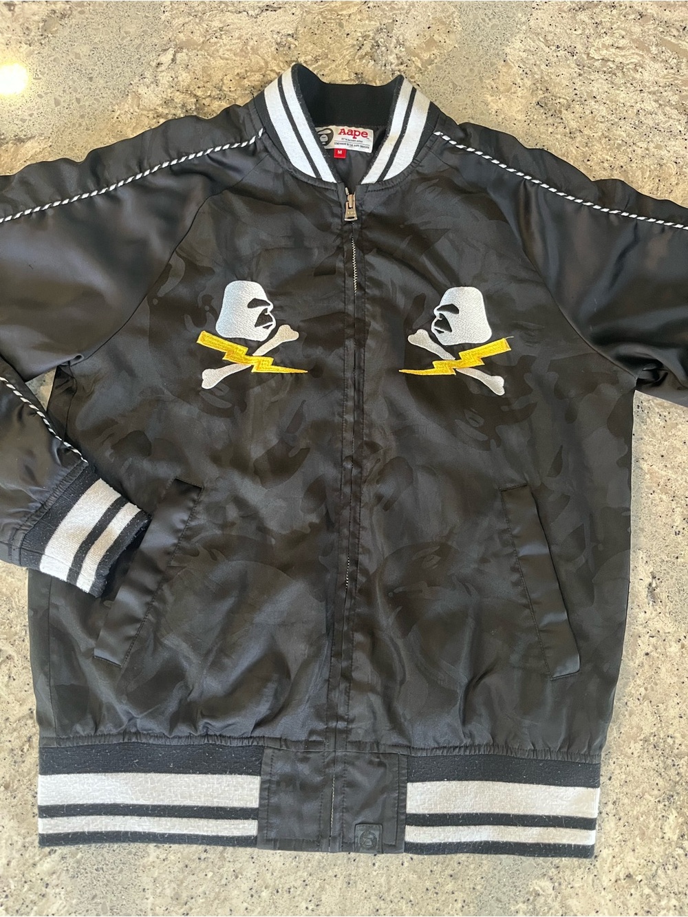 AAPE By *A Bathing Ape Black Camo Bomber Jacket